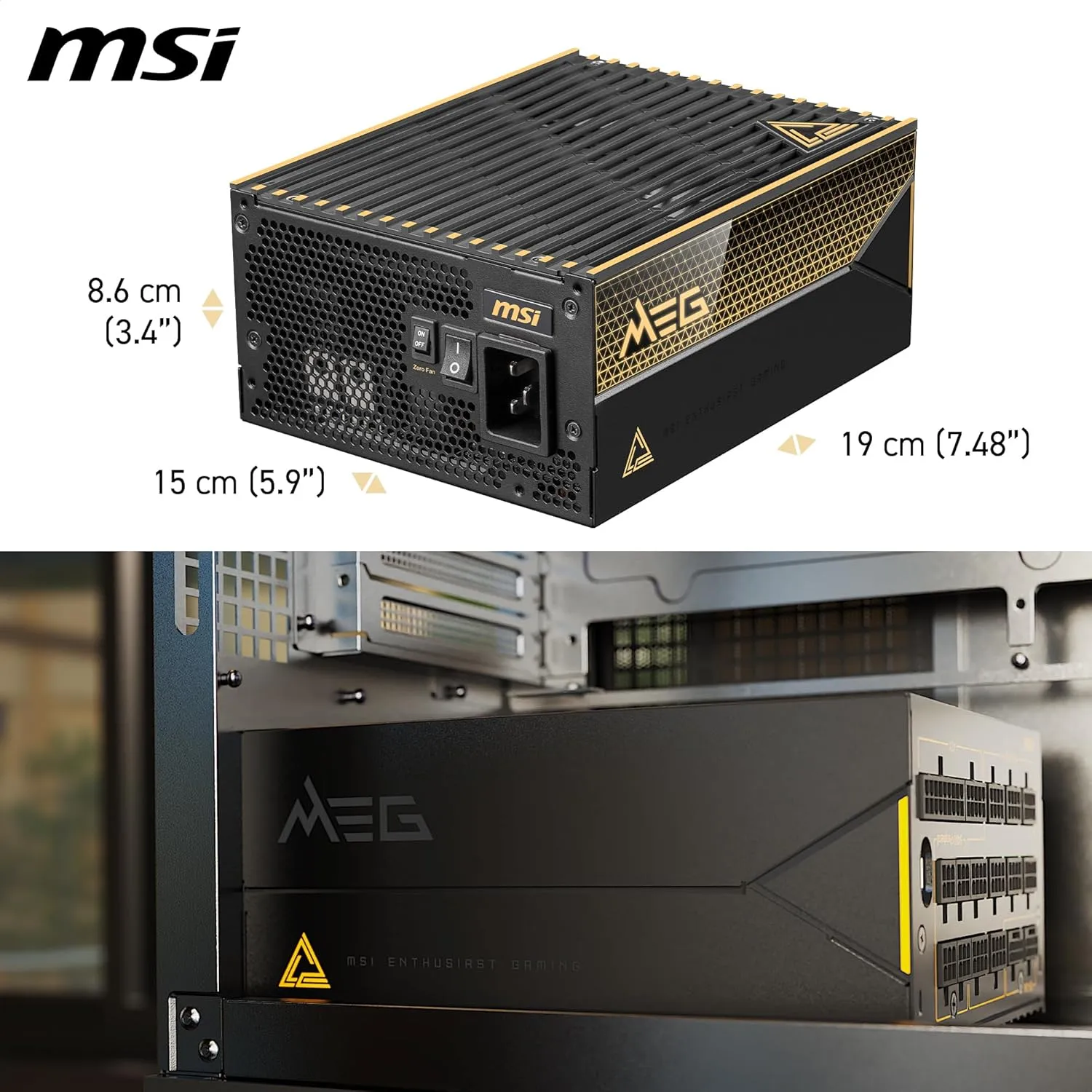 MSI MEG Ai1600T PCIE5 Fully Modular 1600W 80+ Titanium Power Supply