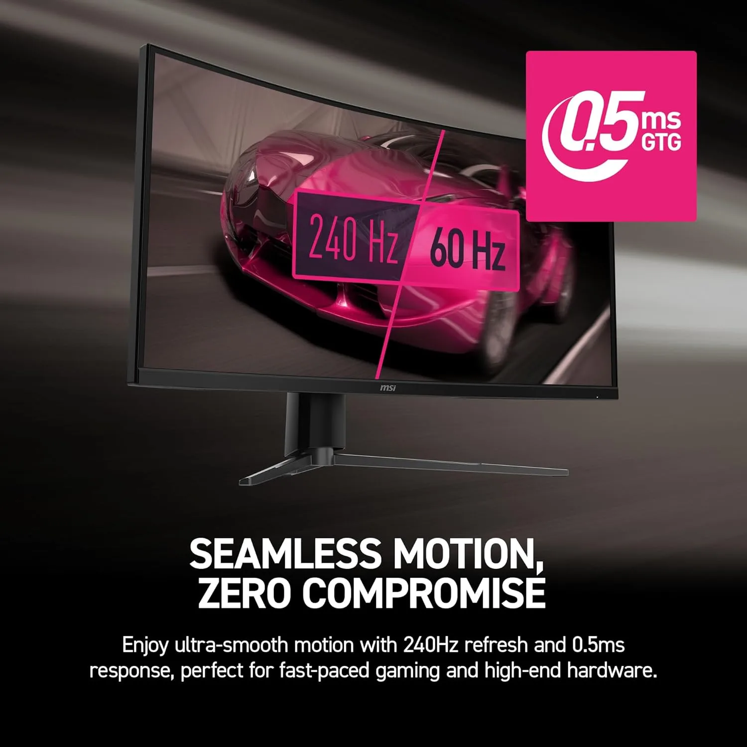 MSI MPG 346CQRF X24 34-inch 3440 x 1440 (UWQHD) Gaming Monitor, 240Hz, Adaptive-Sync, HDR Ready, HDMI, VGA Port, VESA Mountable, Tilt, 4-Side Slim Bezel, 0.5ms, Black