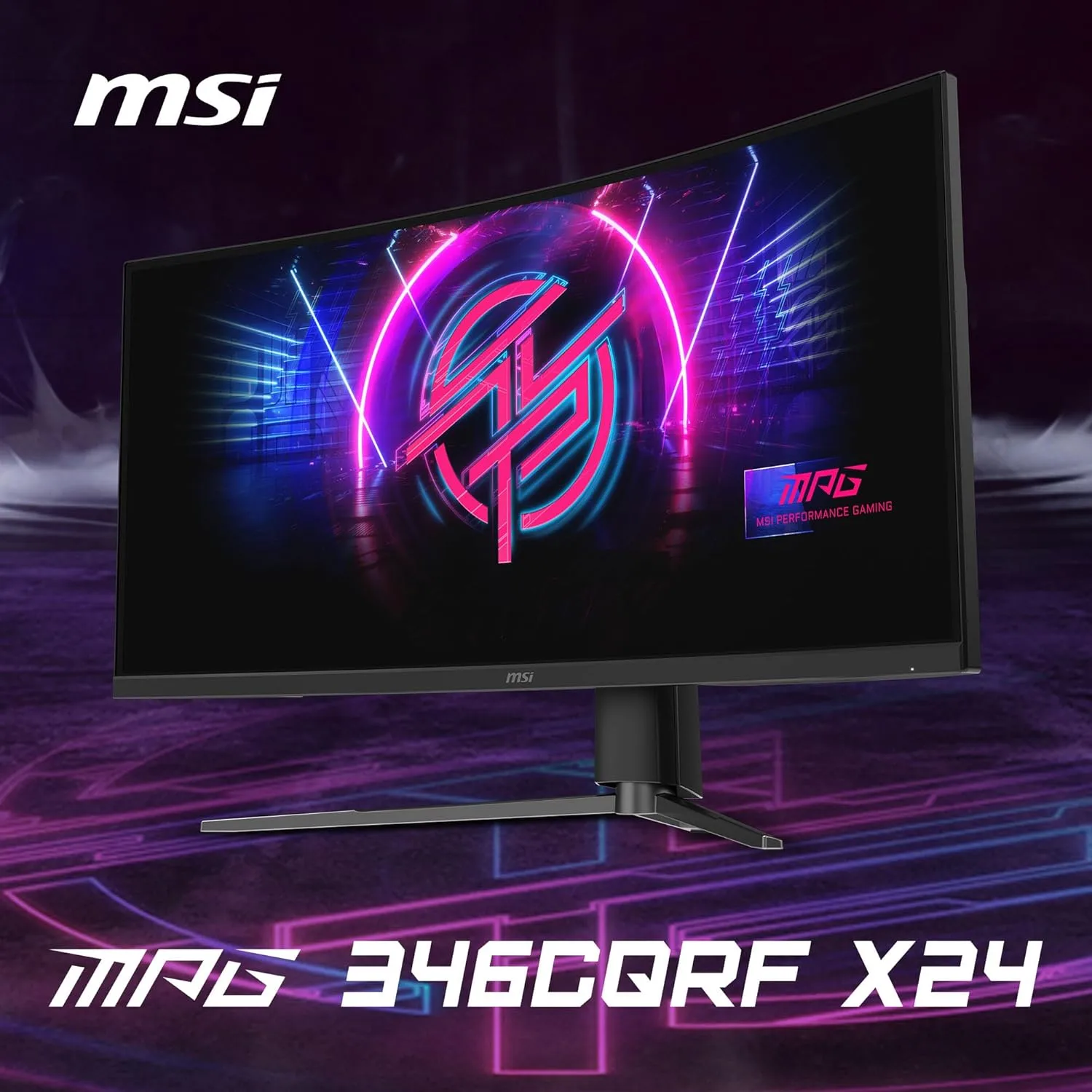 MSI MPG 346CQRF X24 34-inch 3440 x 1440 (UWQHD) Gaming Monitor, 240Hz, Adaptive-Sync, HDR Ready, HDMI, VGA Port, VESA Mountable, Tilt, 4-Side Slim Bezel, 0.5ms, Black