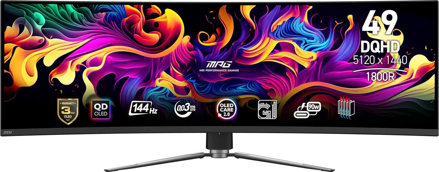 MSI MPG 491 QD-OLED 49-inch Curved Gaming Monitor