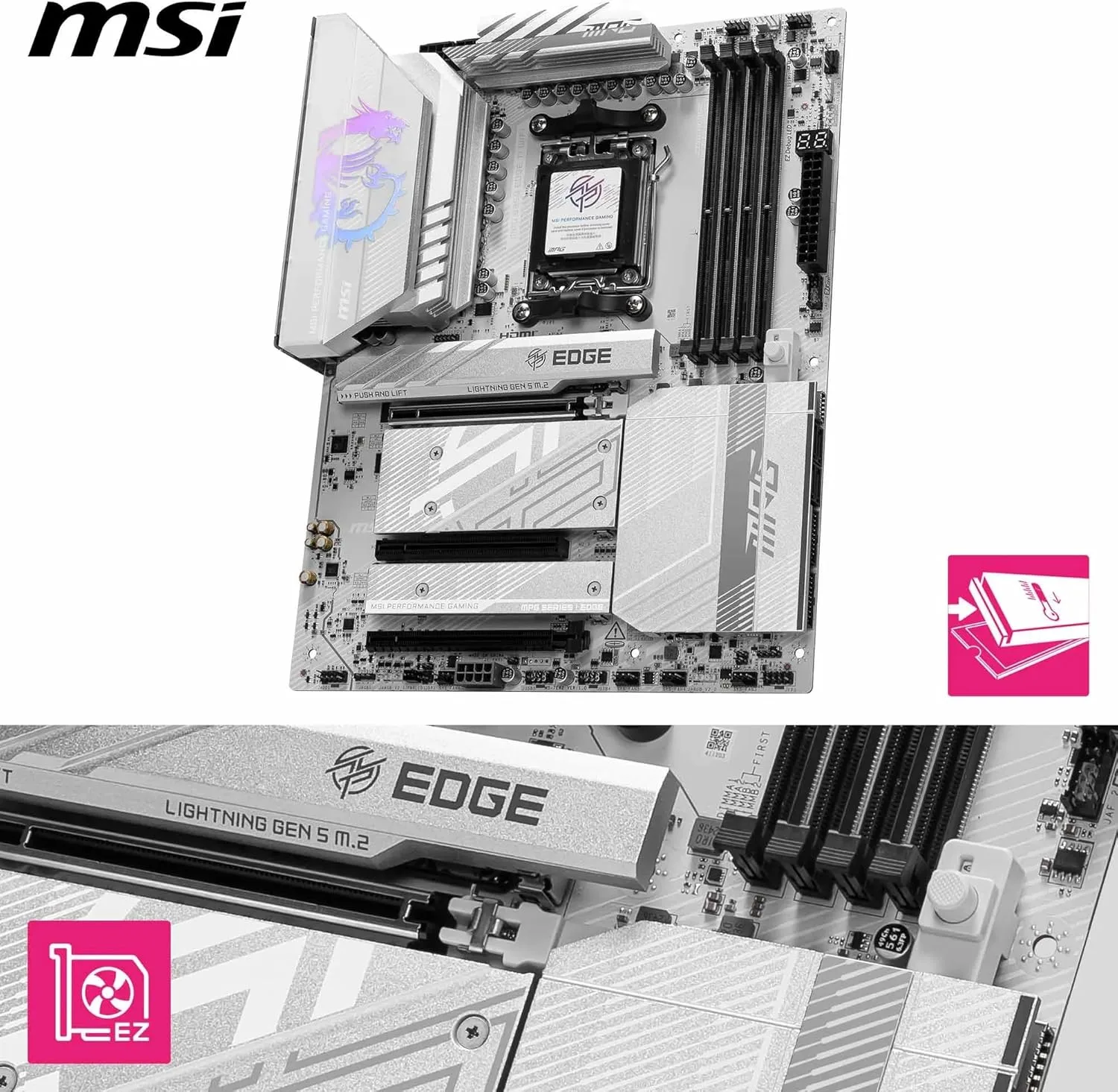MSI B850 ATX Motherboard AM5 DDR5 PCIe 5.0 M.2 Gen5 Wi‑Fi 7