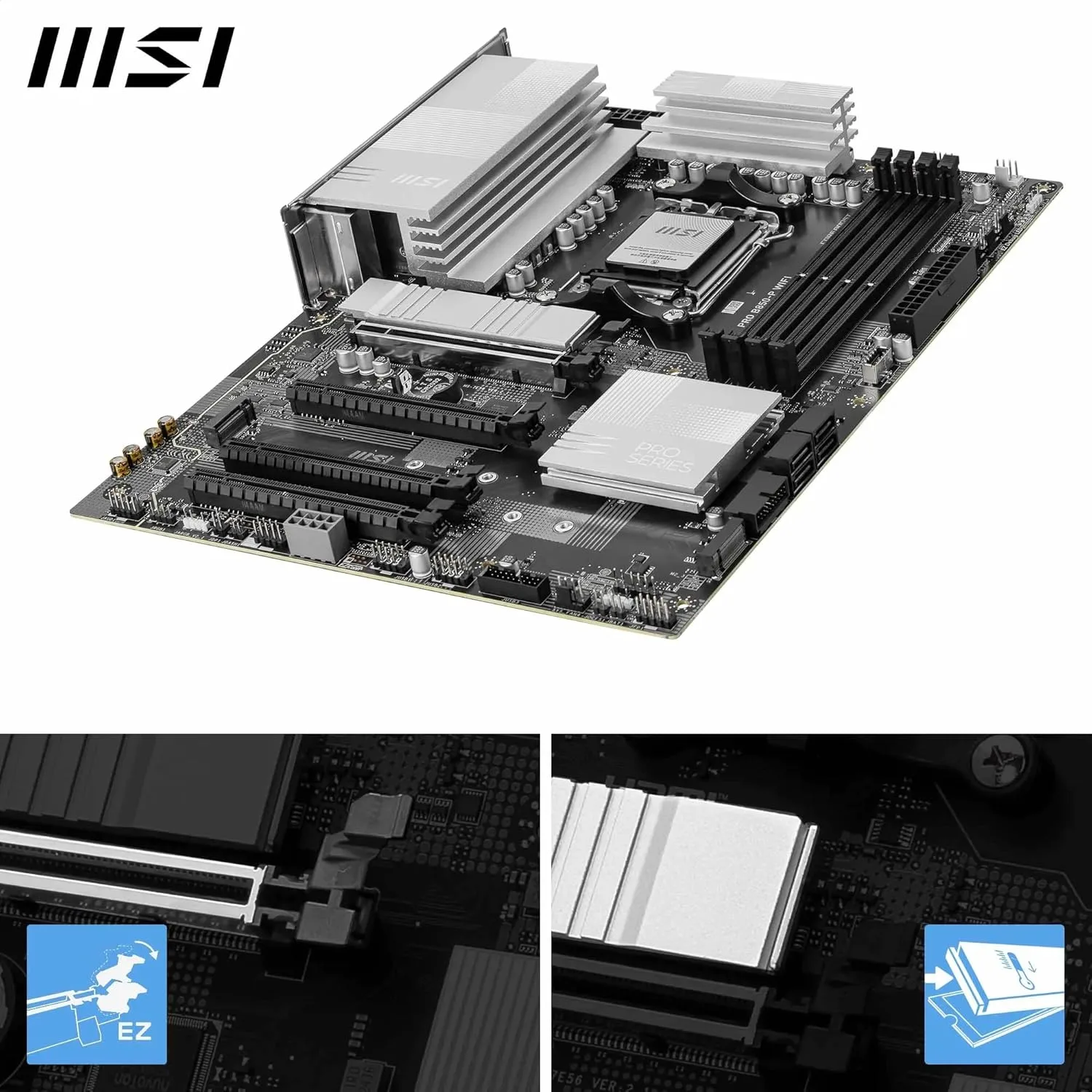 MSI PRO B850-P WiFi Motherboard, ATX - Supports AMD Ryzen 9000/8000/7000, AM5, DDR5, PCIe 5.0, M.2 Gen5, Wi‑Fi 7