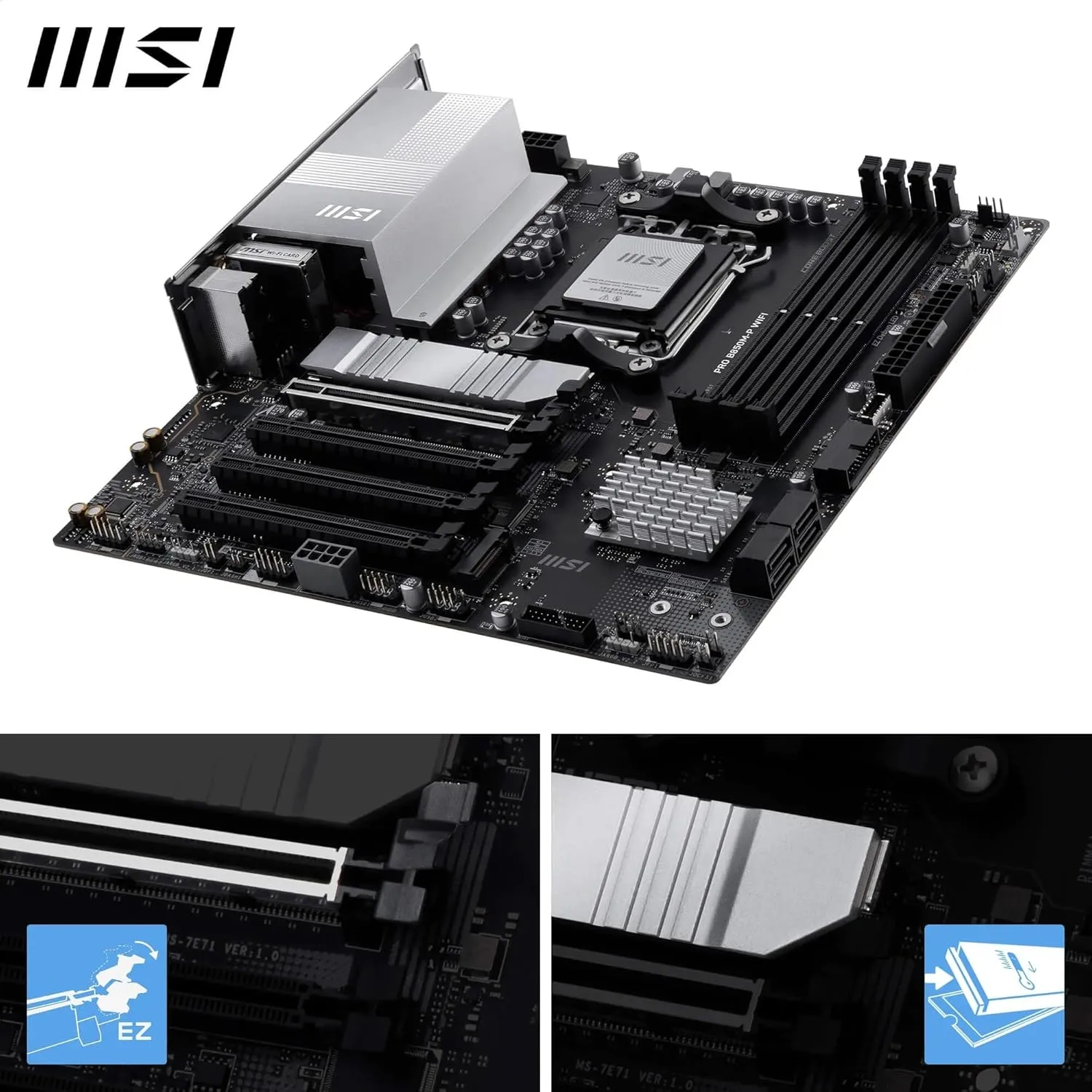MSI B850 ATX Motherboard AM5 DDR5 PCIe 5.0 M.2 Gen5 Wi‑Fi 7