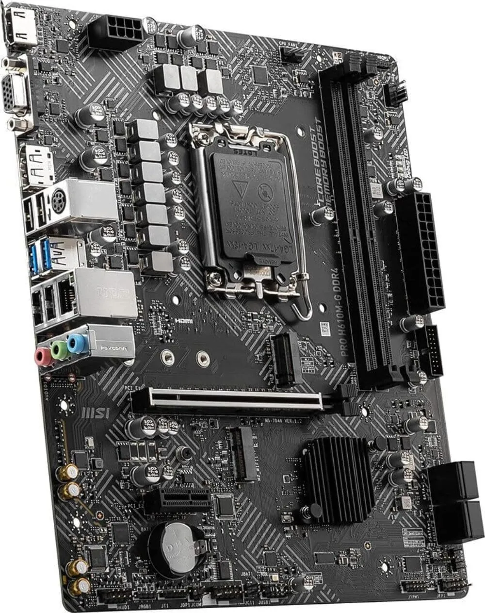 MSI PRO H610M-G DDR4 Motherboard (12th/13th/14th Gen Intel Core, LGA 1700 Socket, DDR4, PCIe 4, SATA 6Gb/s, 1Gbps LAN, M.2 Slots, USB 3.2, mATX) [H610M DDR4] 4K screen output