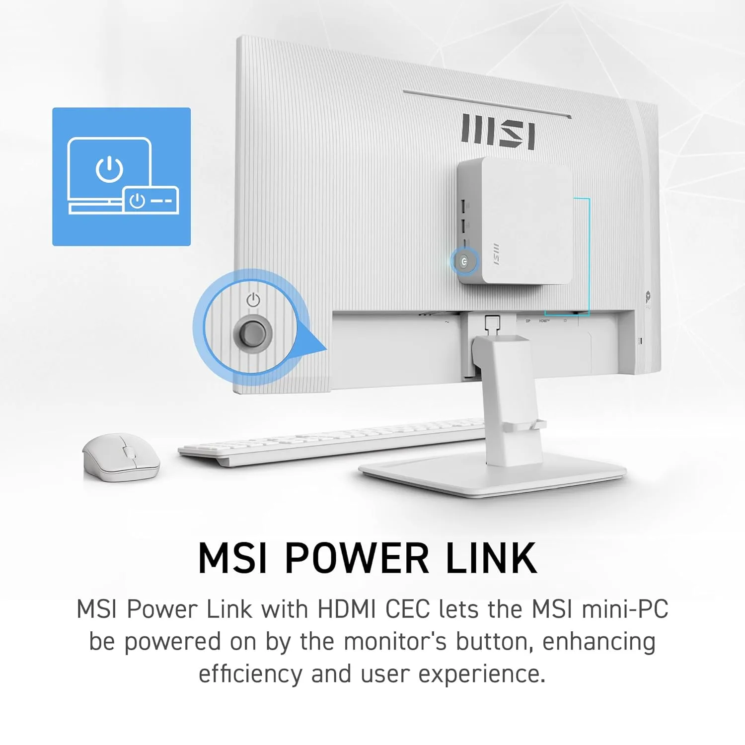 MSI PRO MP243W E14 24-inch IPS 1920 x 1080 (FHD) Computer Monitor, 144Hz, Adaptive-Sync, HDR Ready, HDMI, Display Port, VESA Mountable, Tilt, 4-Side Slim Bezel, 1ms, White