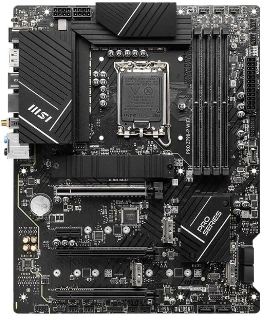 MSI PRO Z790-P WiFi ProSeries Motherboard (Supports 12th/13th/14th Gen Intel Processors, LGA 1700, DDR5, PCIe 5.0, M.2, 2.5Gbps LAN, USB 3.2 Gen2, HDMI/DP, Wi-Fi 6E, Bluetooth 5.3, ATX)