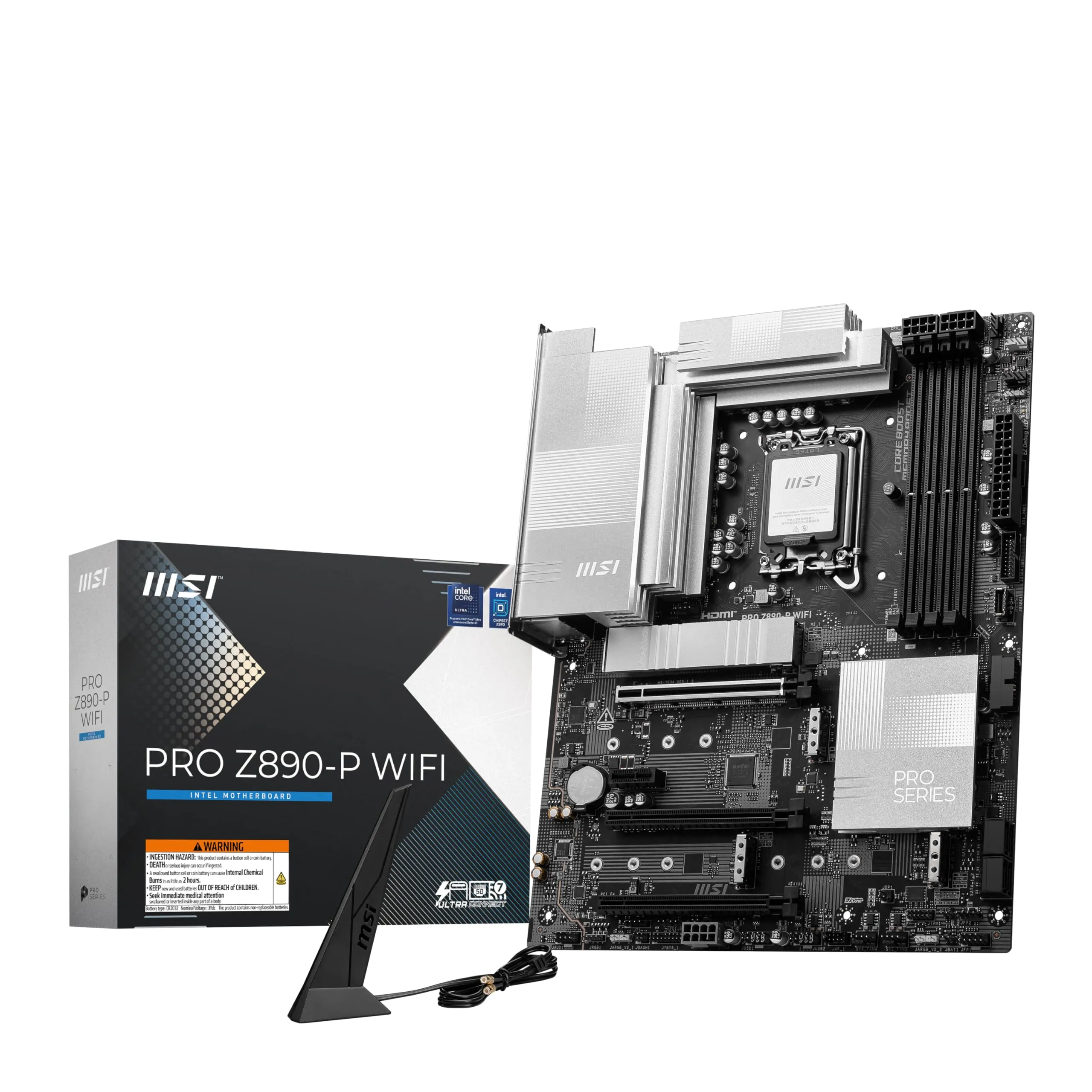 MSI PRO Z890-P WiFi Motherboard (LGA1851, DDR5, PCIe 5.0, Wi‑Fi 7, ATX)