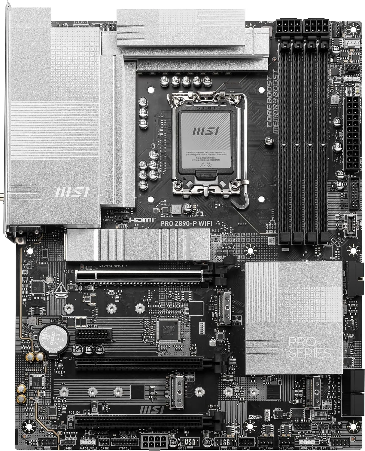 MSI PRO Z890-P WiFi Motherboard (LGA1851, DDR5, PCIe 5.0, Wi‑Fi 7, ATX)