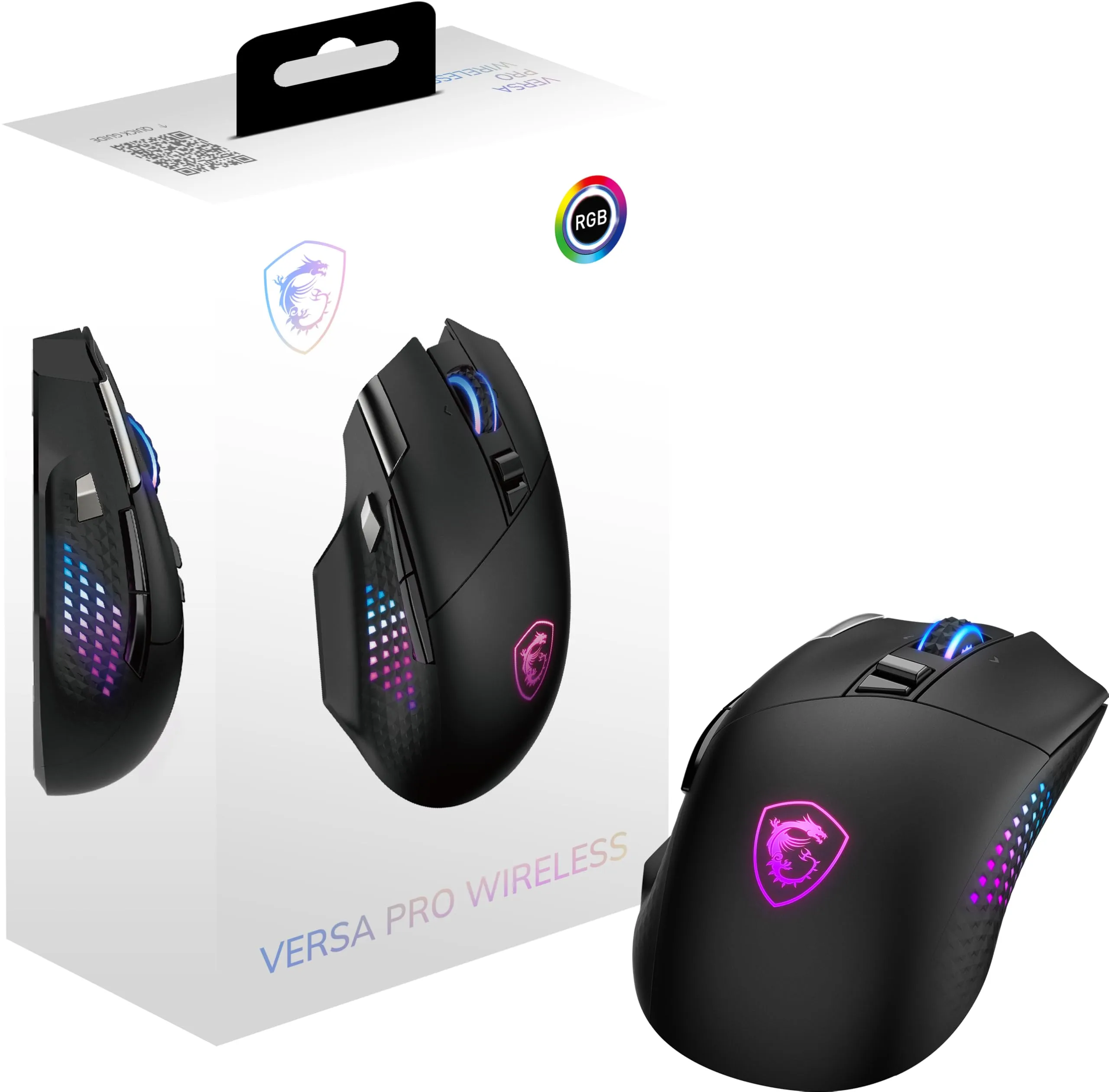 MSI Versa PRO W Gaming Mouse, 26000 DPI, OMRON Switches, RGB