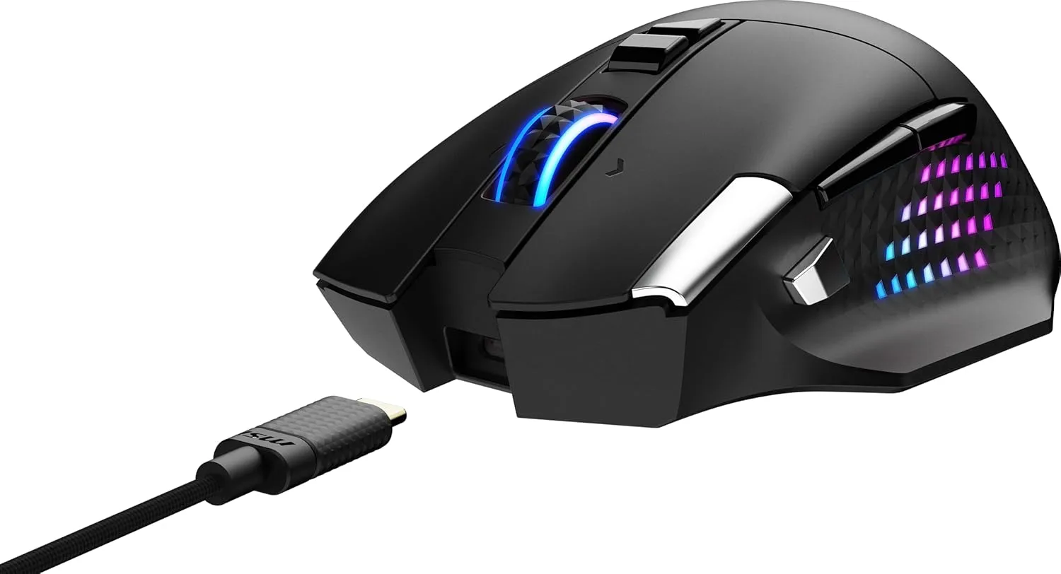 MSI Versa PRO W Gaming Mouse, 26000 DPI, OMRON Switches, RGB