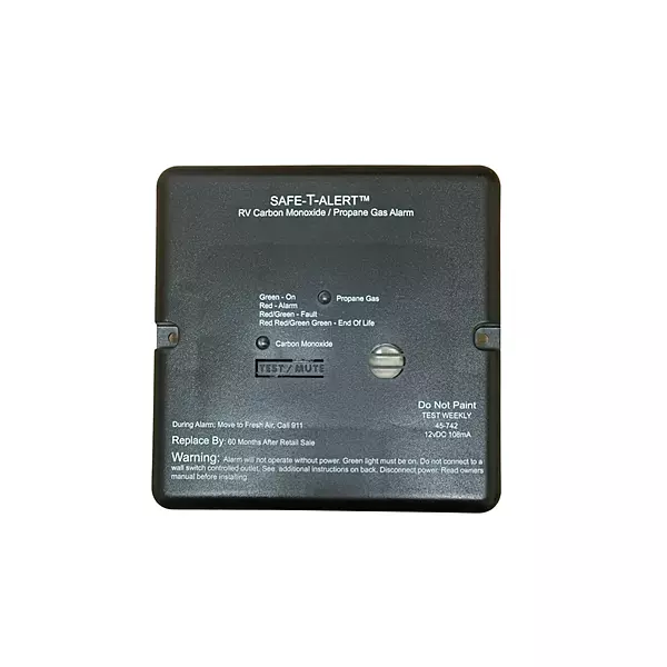 Combination Carbon Monoxide/Propane Alarm - Flush Mount, 12 VDC, Black