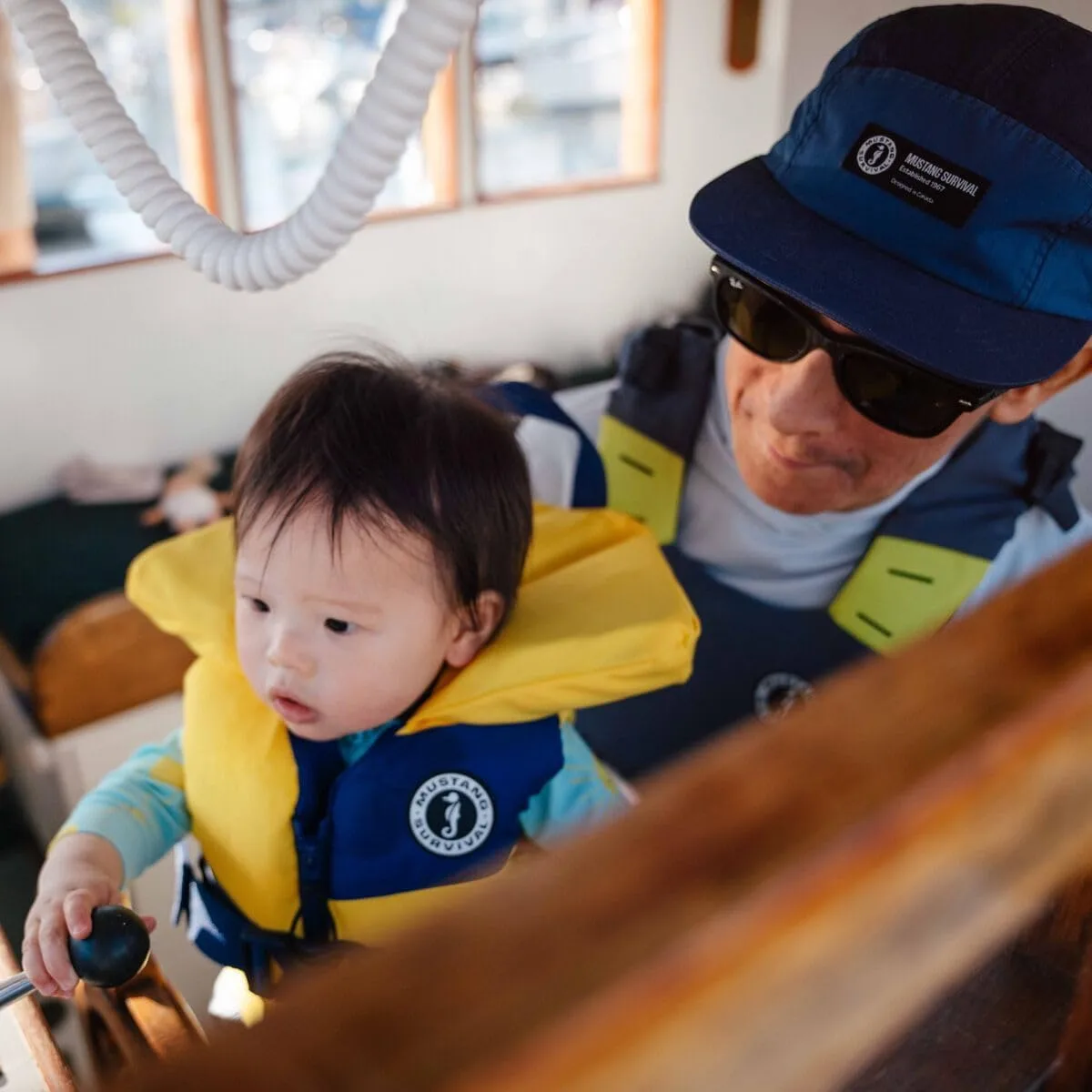 Mustang Lil' Legends Infant Foam Vest - Yellow/Navy