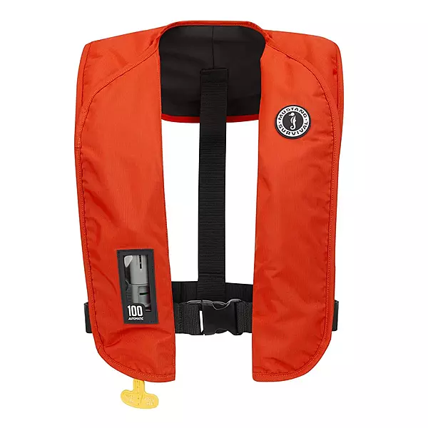 Mustang MIT 100 Inflatable Automatic PFD w/Reflective Tape - Orange