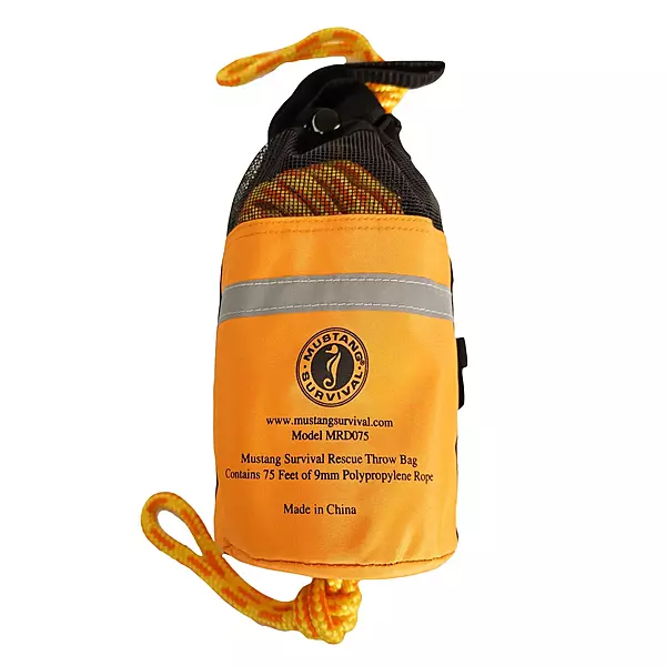 Mustang Survival - 75 FT. Throw Bag (one Size) - Mesh top, Retro Reflective Tape, Light Stick Holder