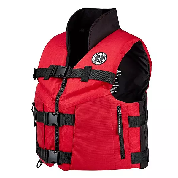 Mustang Accel 100 Foam Fishing Vest - Small - Red-Black