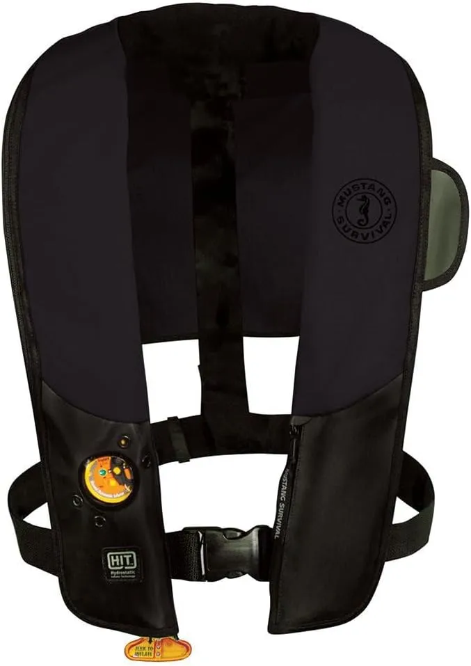 Mustang Hit Automatic Inflatable PFD - Law Enforcement Edition with Customizable Back Flap - Black