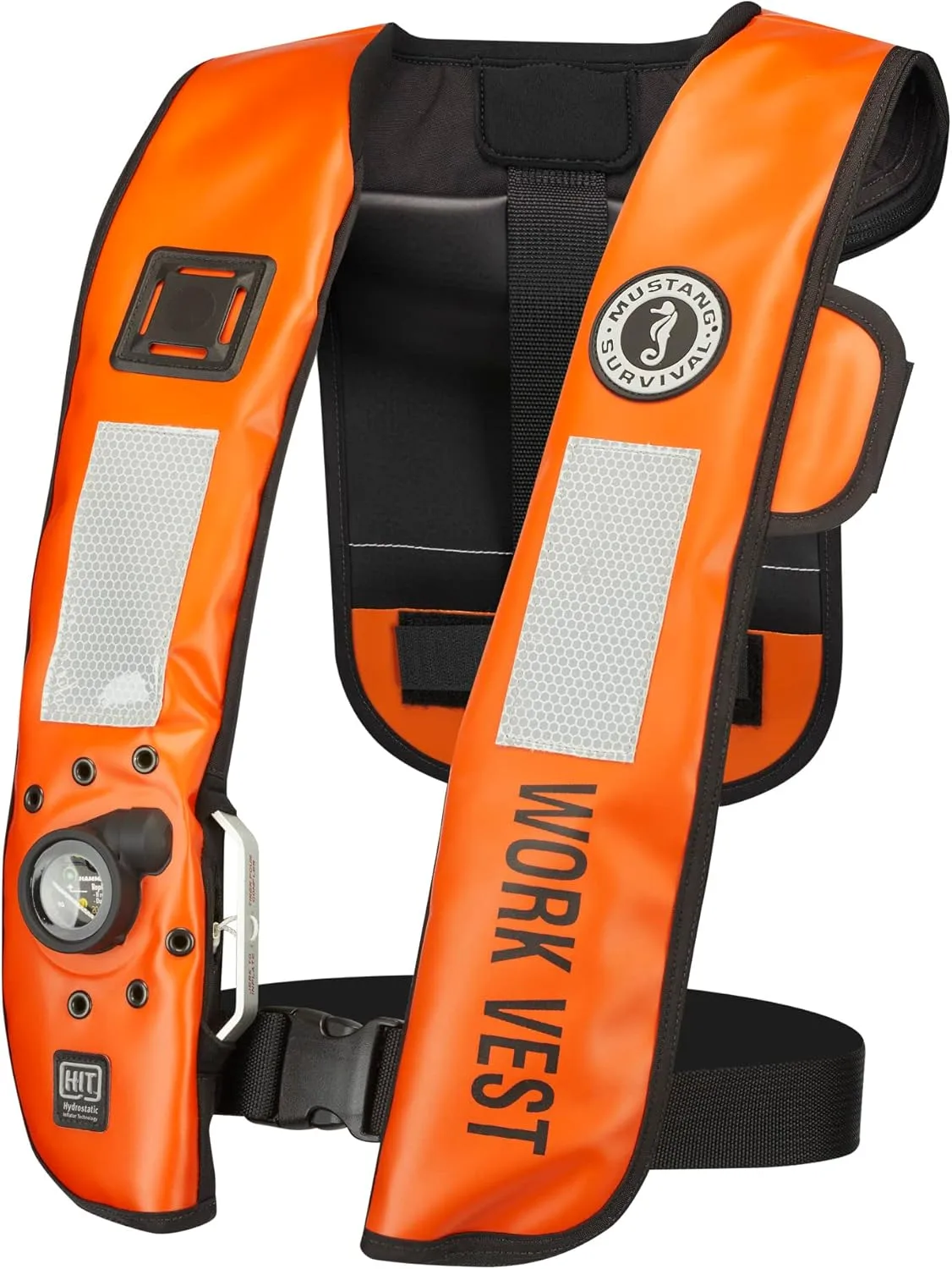Mustang Survival - HIT Inflatable Work Vest for Adults (Orange & Black - One Size Fits All), Auto Hydrostatic