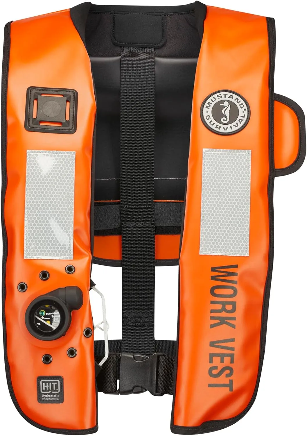 Mustang Survival - HIT Inflatable Work Vest for Adults (Orange & Black - One Size Fits All), Auto Hydrostatic