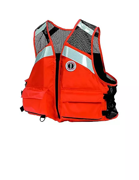 MUSTANG SURVIVAL Industrial Mesh Vest with SOLAS Reflective Tape