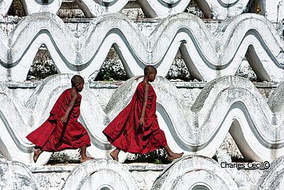 Myanmar Monks Notecard