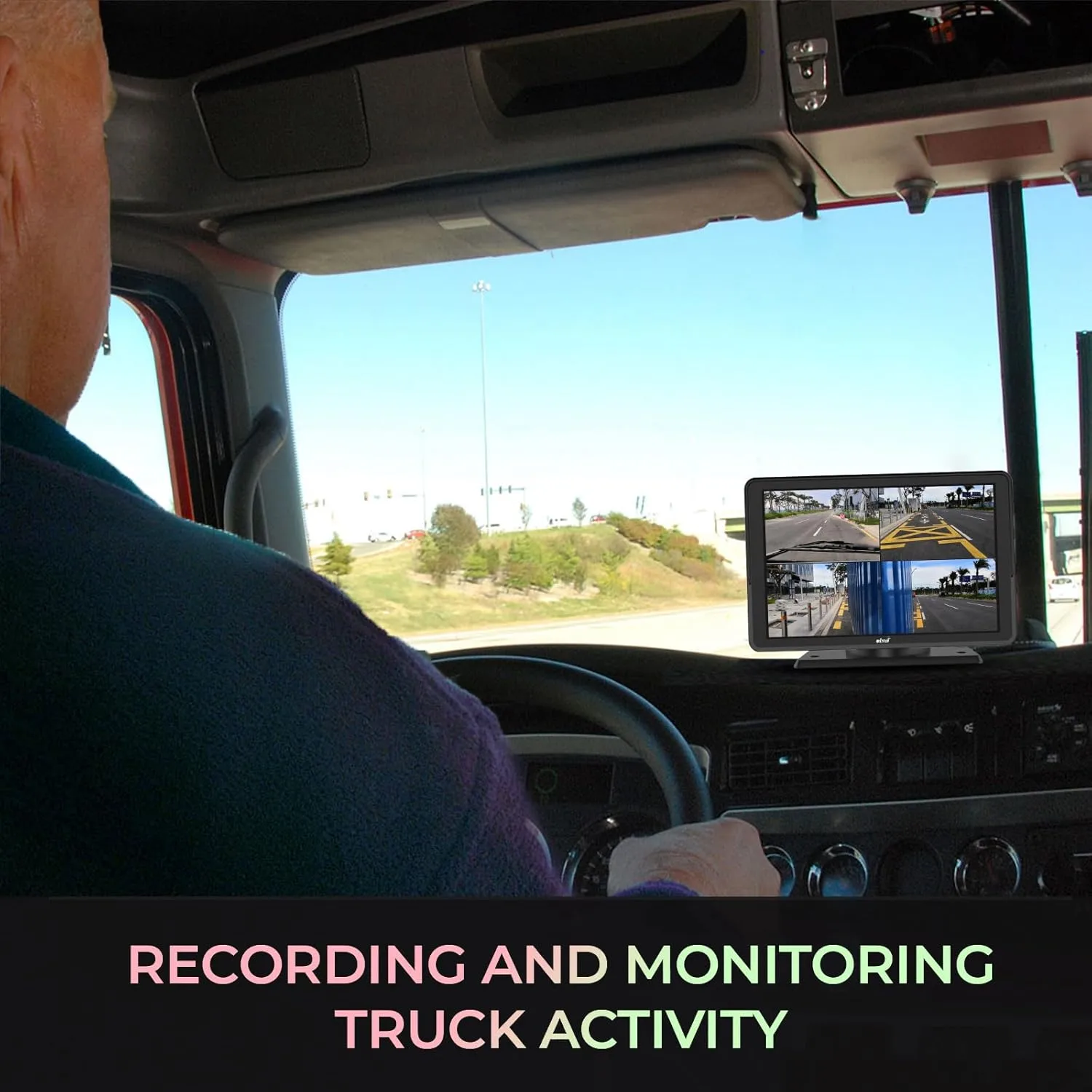 GekoGear Orbit T100 4 Channel 1080P Dash Cam for Trucks with a 10.1" IPS Screen