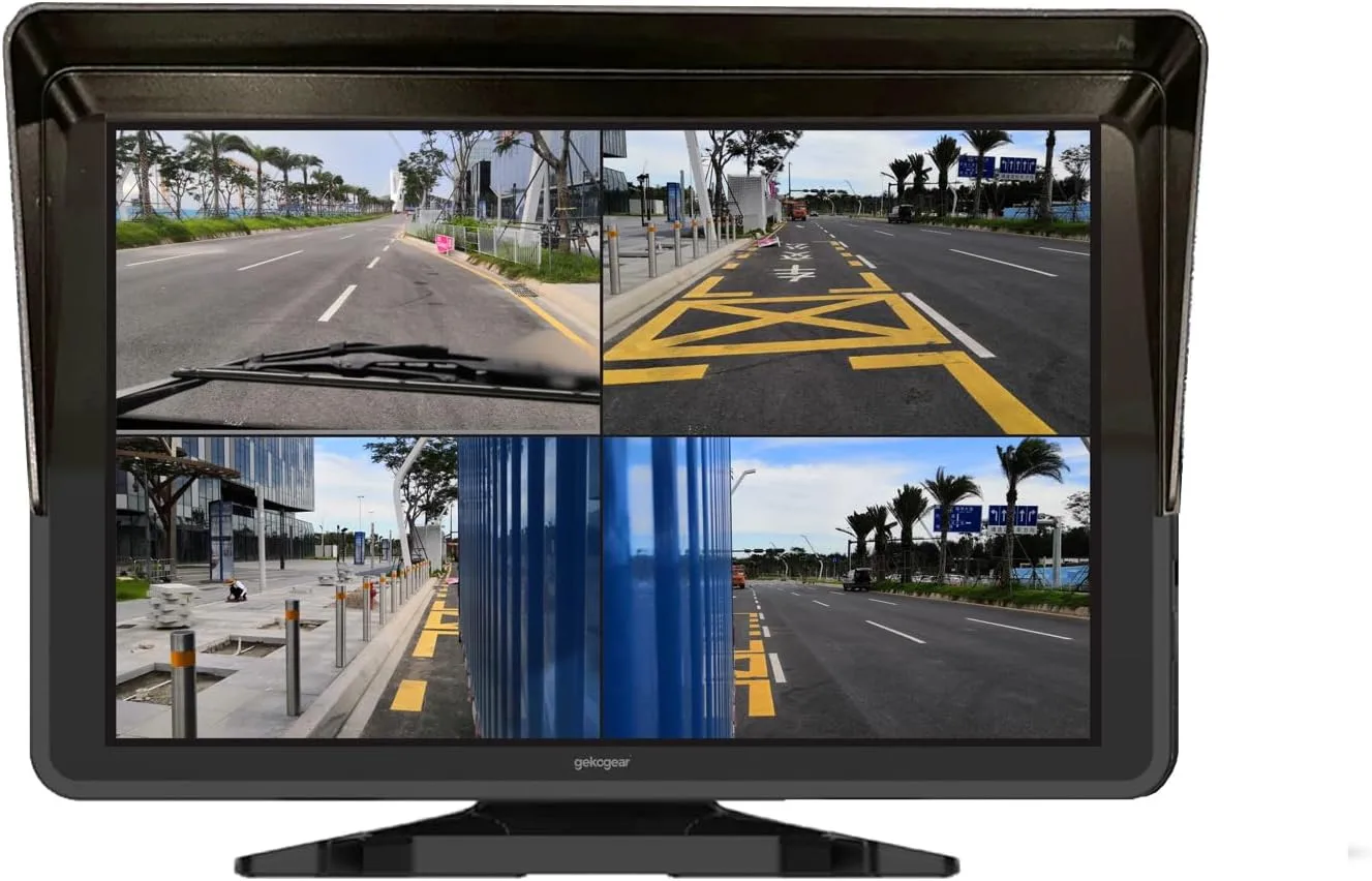 GekoGear Orbit T100 4 Channel 1080P Dash Cam for Trucks with a 10.1" IPS Screen