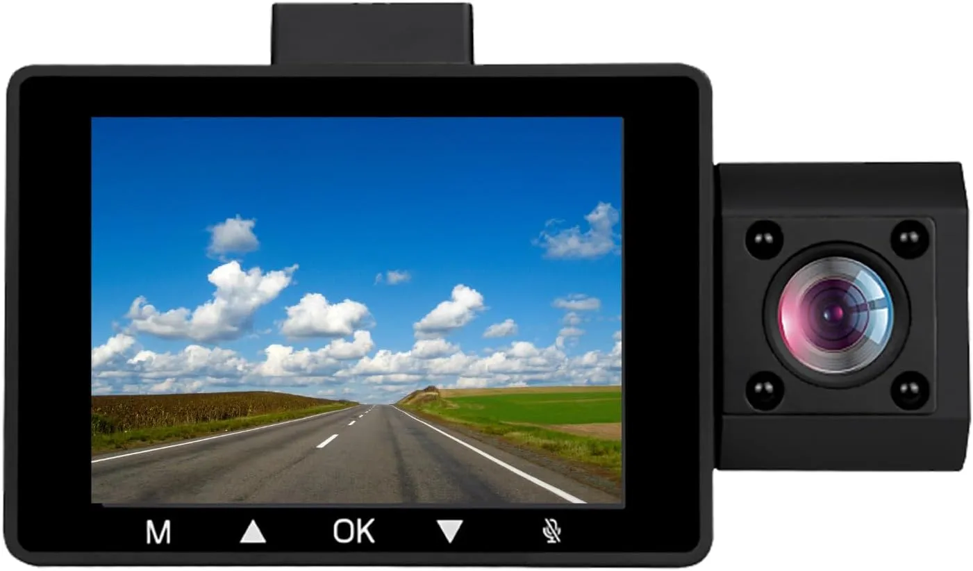 myGEKOgear Scout Pro 2K 3-Channel Dash Cam Surveillance Edition with Front, Cabin and Rear Views
