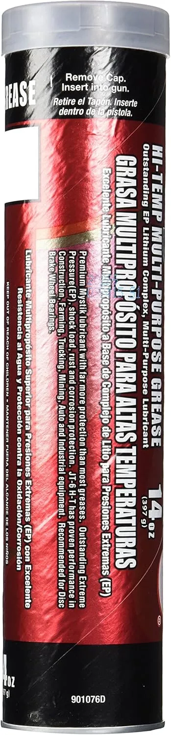 Mystik 665005002080 JT-6 Multi-Purpose Hi-Temp Grease Cartridge, 14 oz (Pack of 10) No Size Mystik 665005002032 Hi-Temp