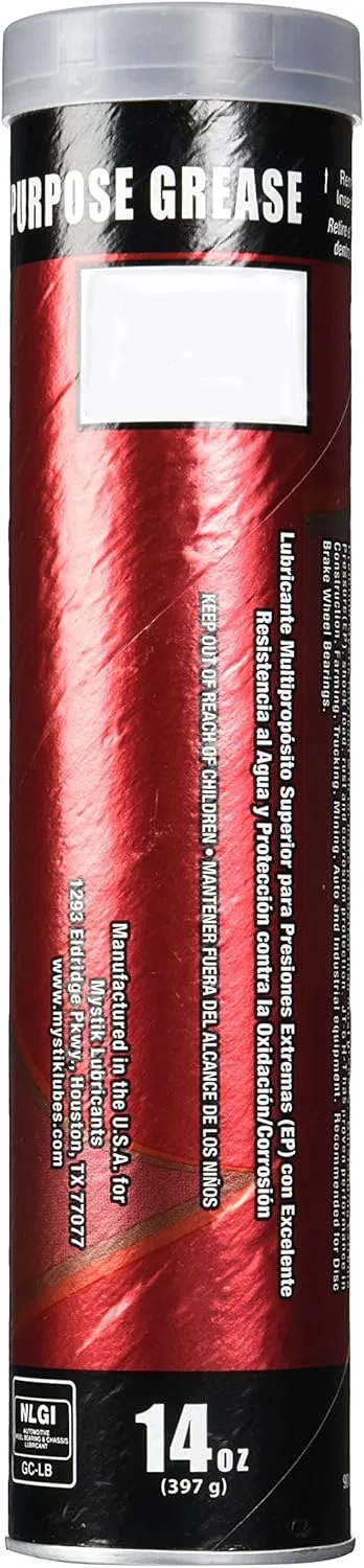 Mystik 665005002080 JT-6 Multi-Purpose Hi-Temp Grease Cartridge, 14 oz (Pack of 10) No Size Mystik 665005002032 Hi-Temp