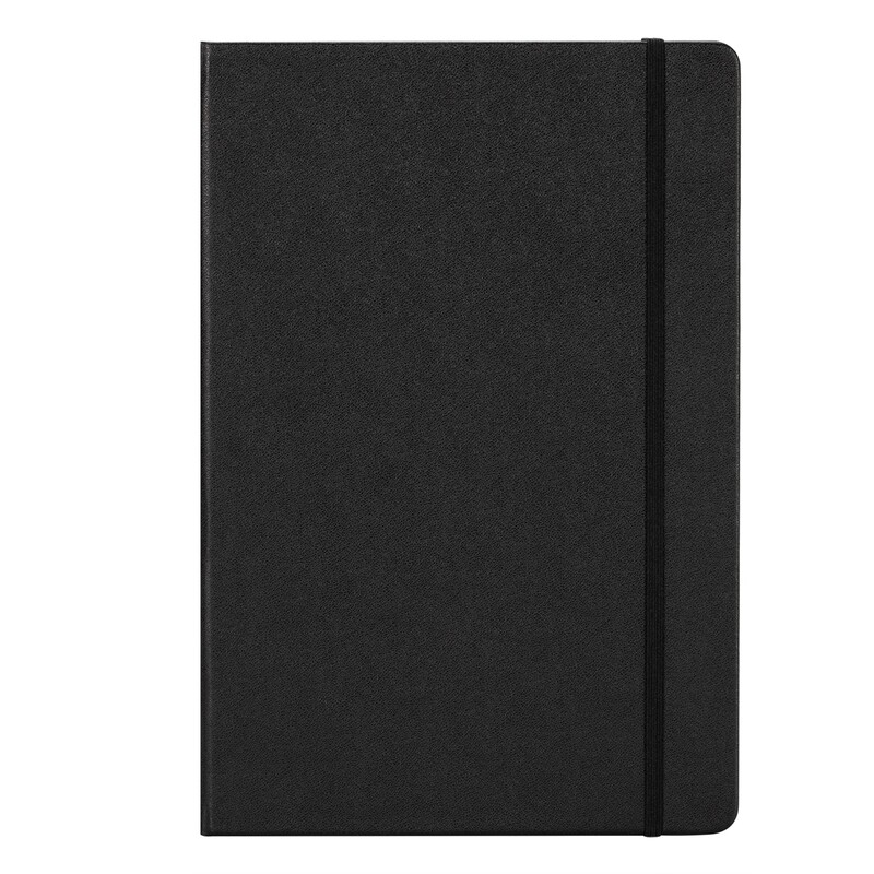 DELI N111L BUSINESS LEATHER COVER N/BOOK 70G 80SHTS A5 BLACK