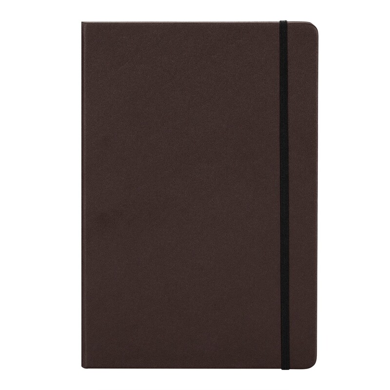 DELI N111L BUSINESS LEATHER COVER N/BOOK 70G 80SHTS A5 BROWN
