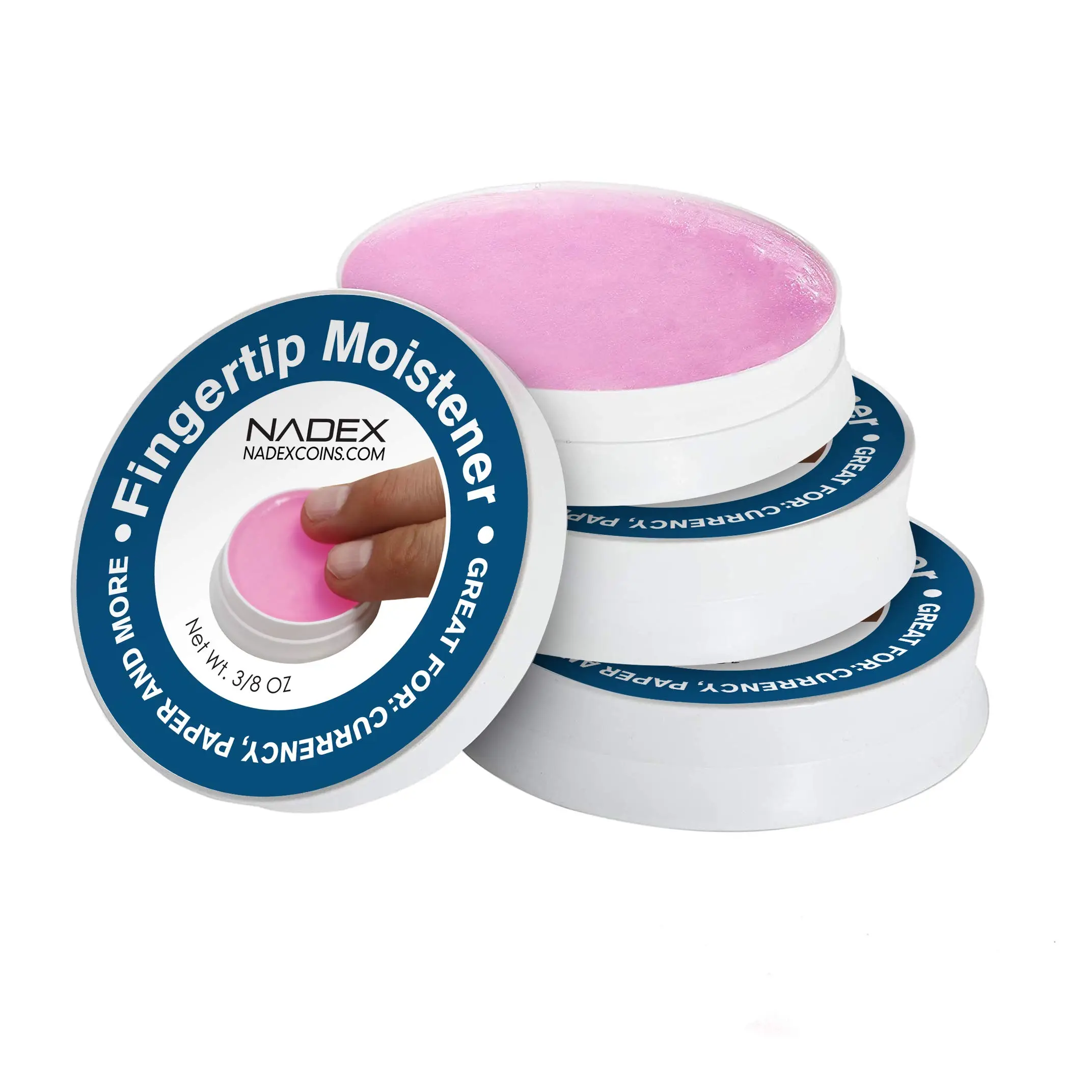 Nadex 3 Pack Fingertip Moistener Pads - Non-Slip Counting Cash Bills Separating Documents