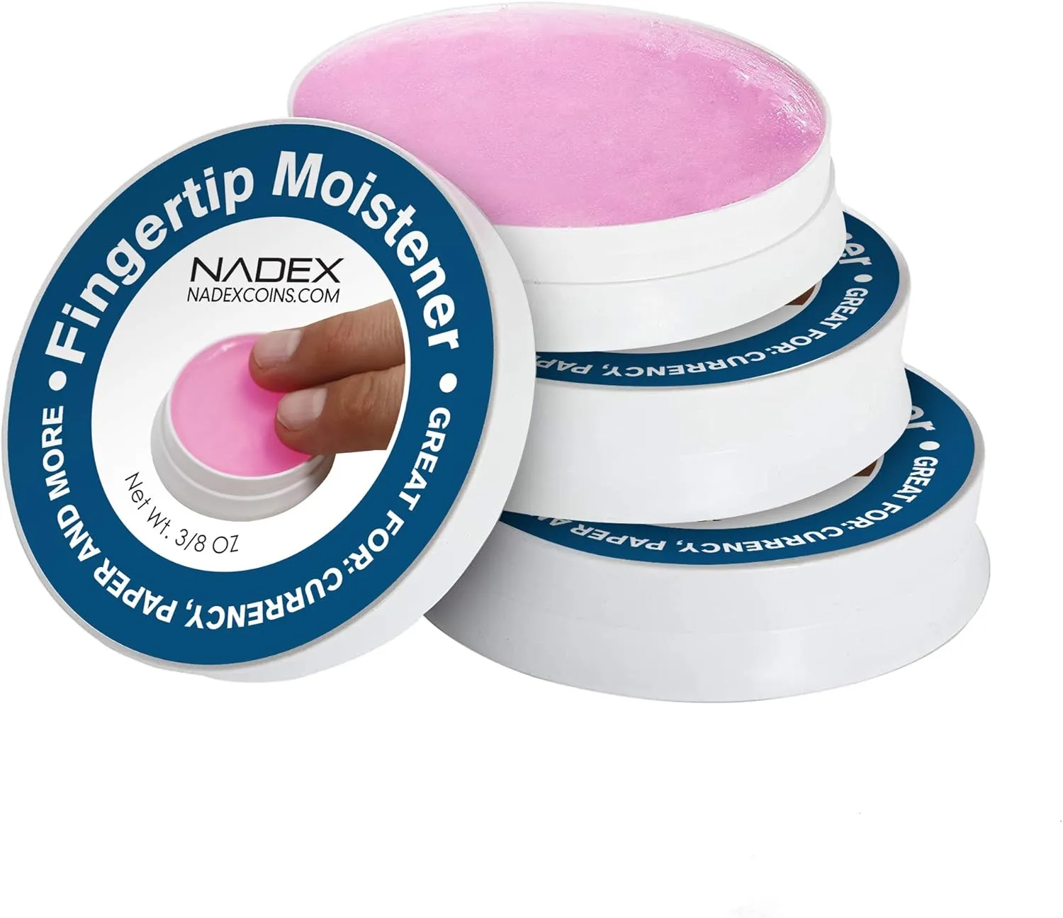 Nadex 3 Pack Fingertip Moistener Pads - Non-Slip Counting Cash Bills Separating Documents