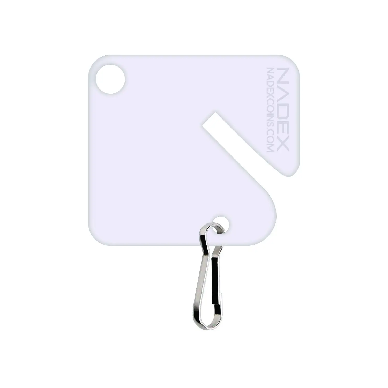 Nadex Slotted Key Tags, White, Pack Of 20 Tags