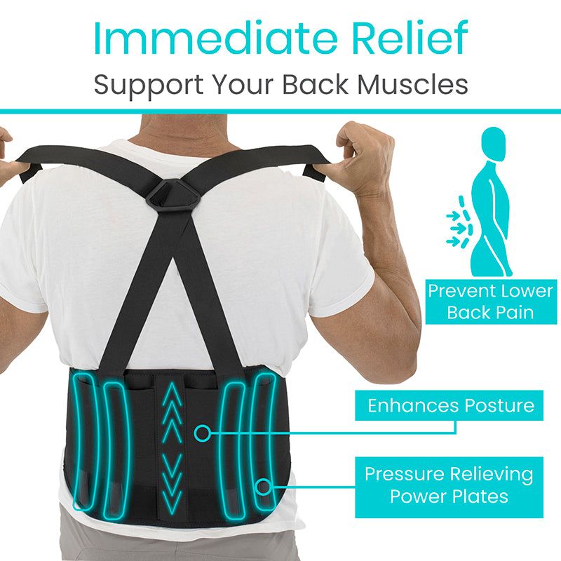 Industrial Back Brace w Suspender Straps