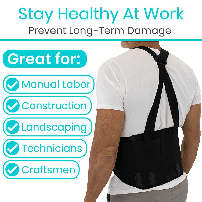 Industrial Back Brace w Suspender Straps