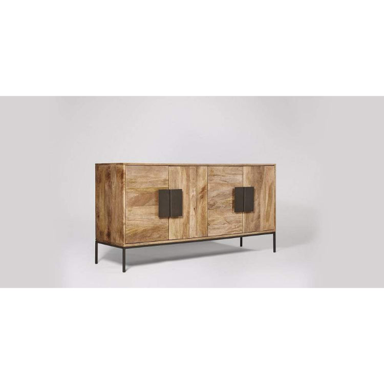 Rustic Solid Wood Sideboard with Metal Accents - Industrial Console Cabinet Rustic Solid Wood Sideboard with Metal Accents - Industrial Console Cabinet