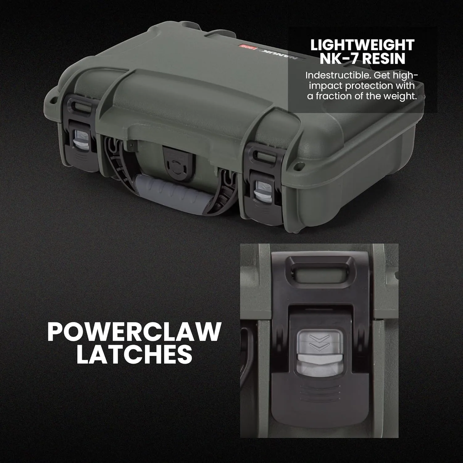 NANUK 909 Hard Case with Custom Foam Insert, Short Multipurpose Case - IP67 Waterproof Sporting Gear Storage