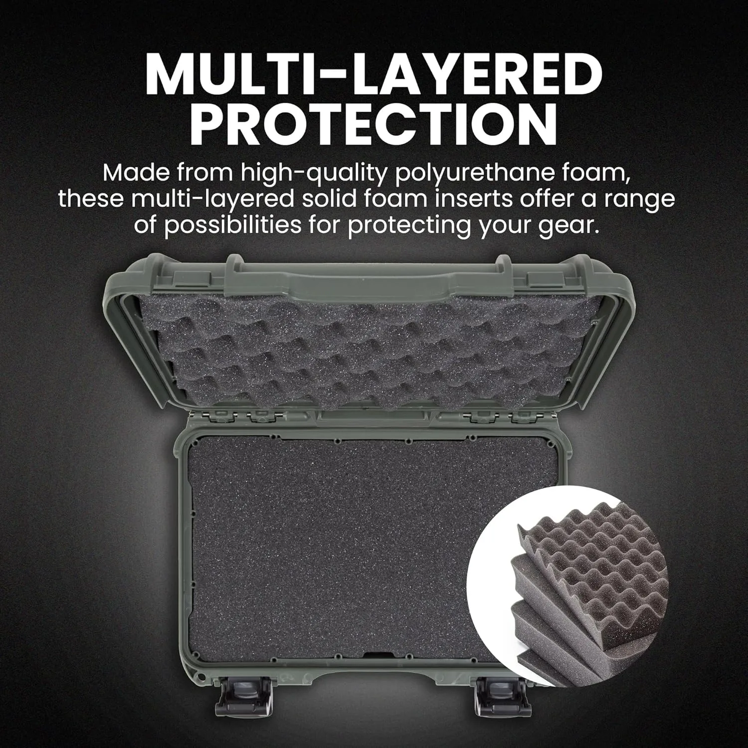 NANUK 909 Hard Case with Custom Foam Insert, Short Multipurpose Case - IP67 Waterproof Sporting Gear Storage