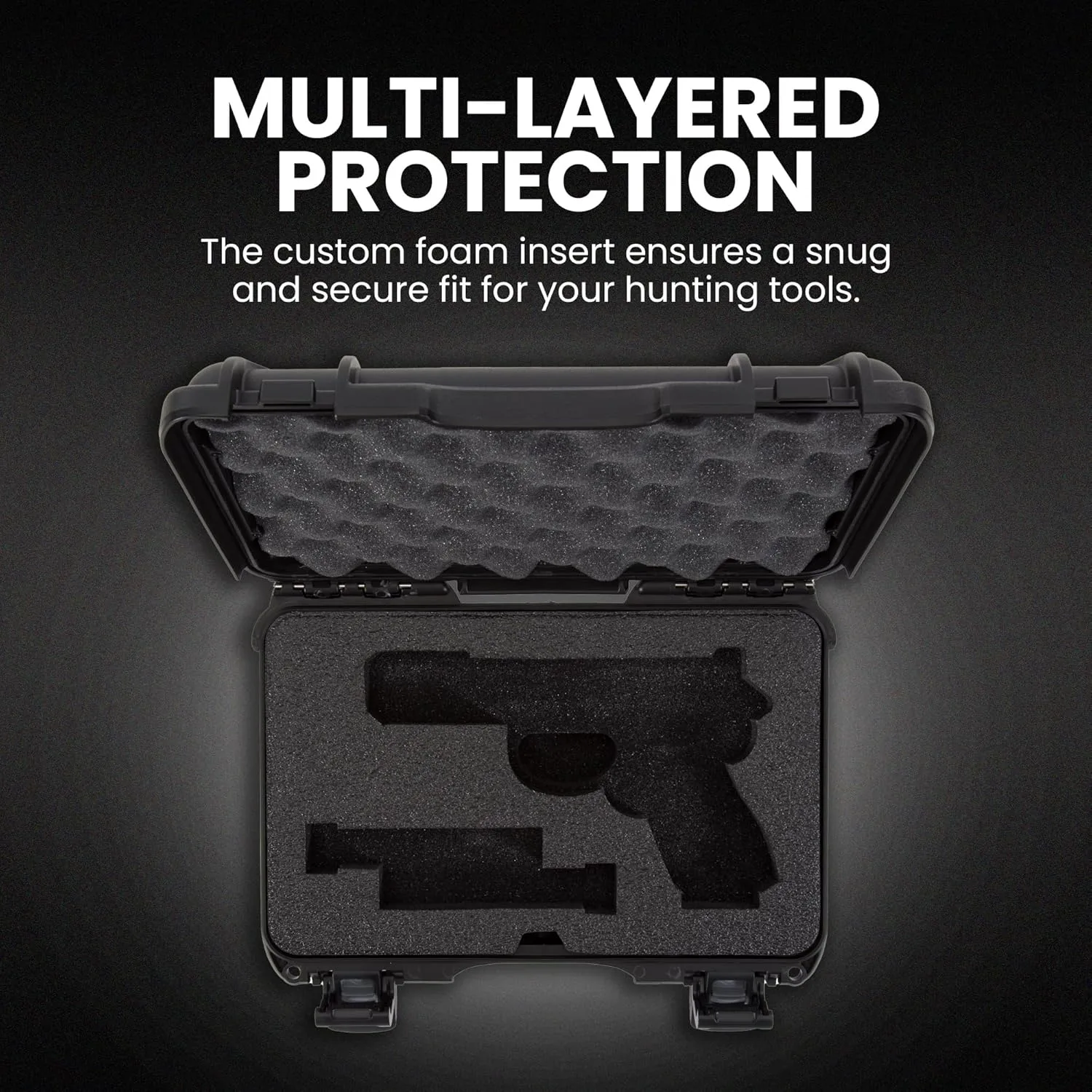 NANUK 909 Hard Case with Custom Foam Insert for Glock (12.6” x 9” x 4.4”)