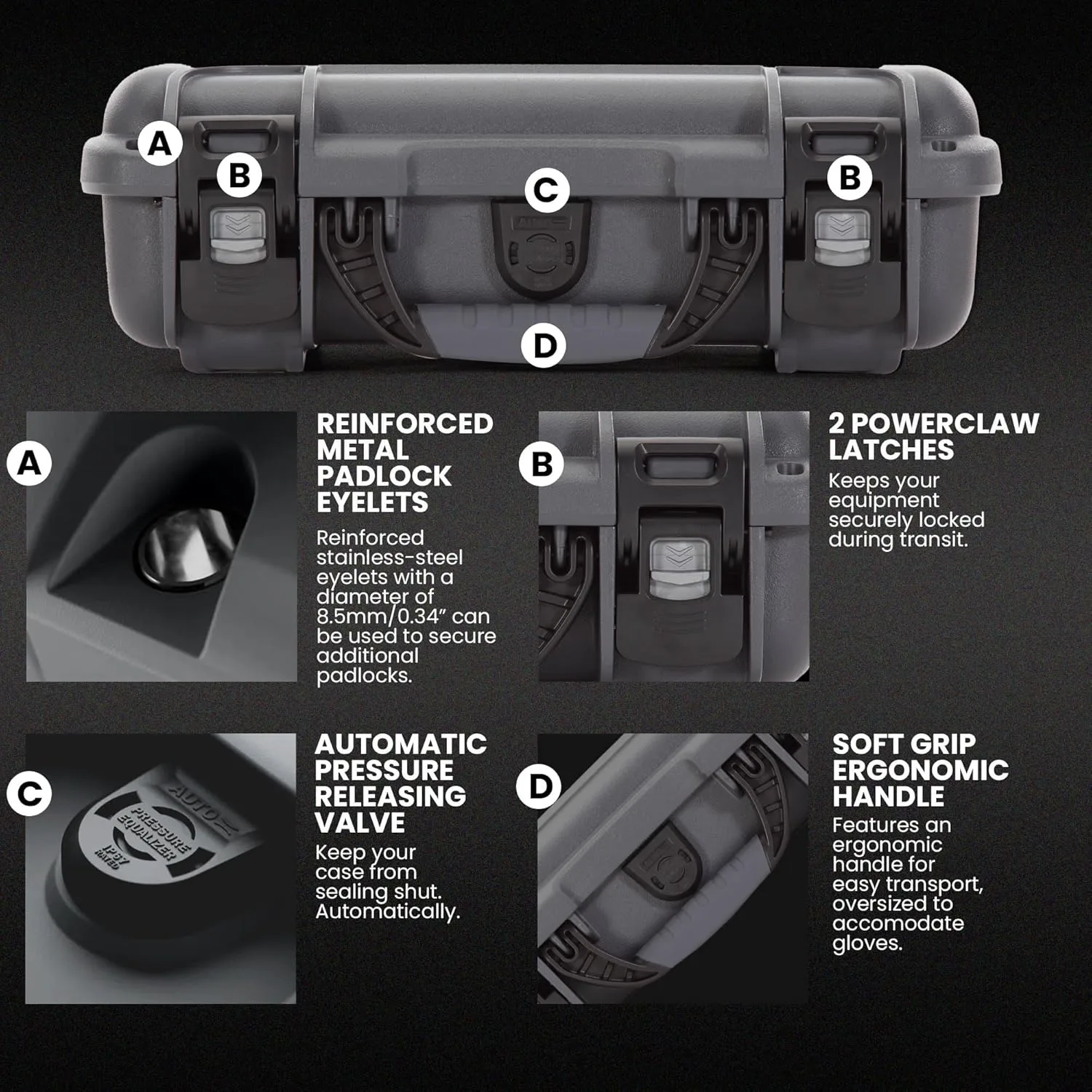 NANUK 909 Hard Case with Custom Foam Insert for Glock (12.6” x 9” x 4.4”)
