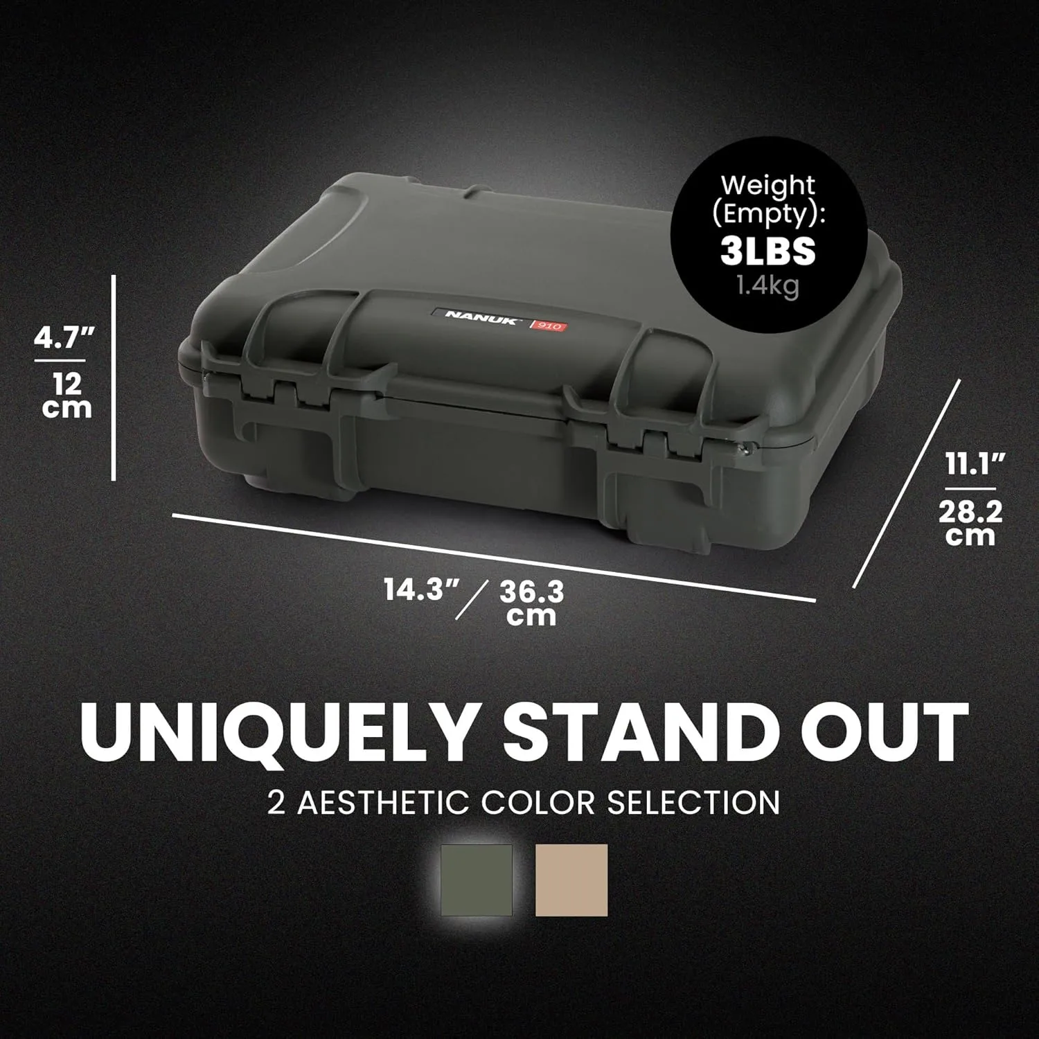 NANUK 910 Hard Case with Foam, IP67 Waterproof Hard Storage