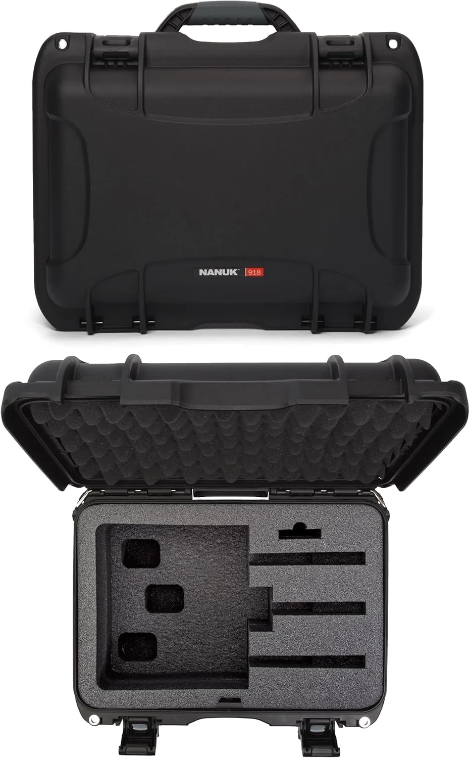 Nanuk 918 Waterproof Hard Gun Case for Revlovers with Custom 3UP Foam Insert Black