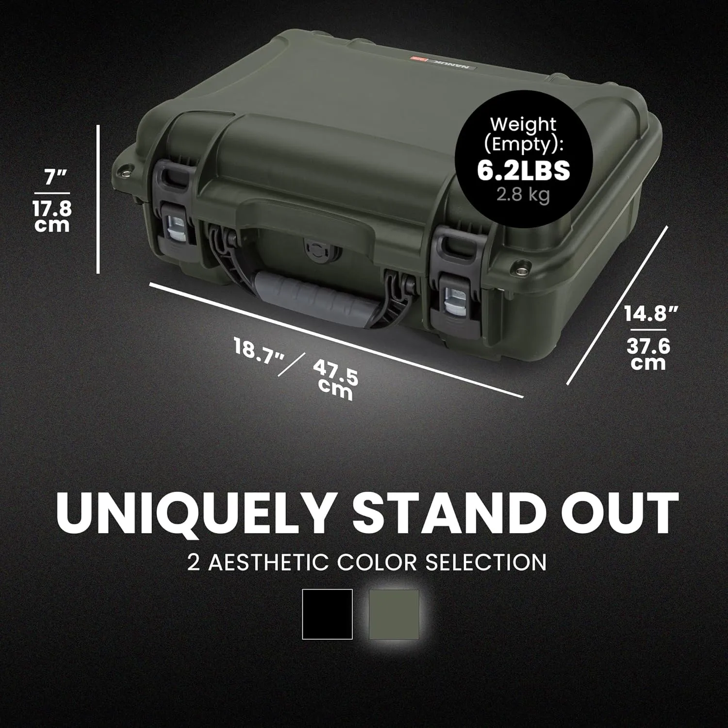 NANUK 925 Hard Case with Custom Foam Insert for 4 UP Sporting Gear & Accessories - IP67 Waterproof Storage - x 6.4") Olive