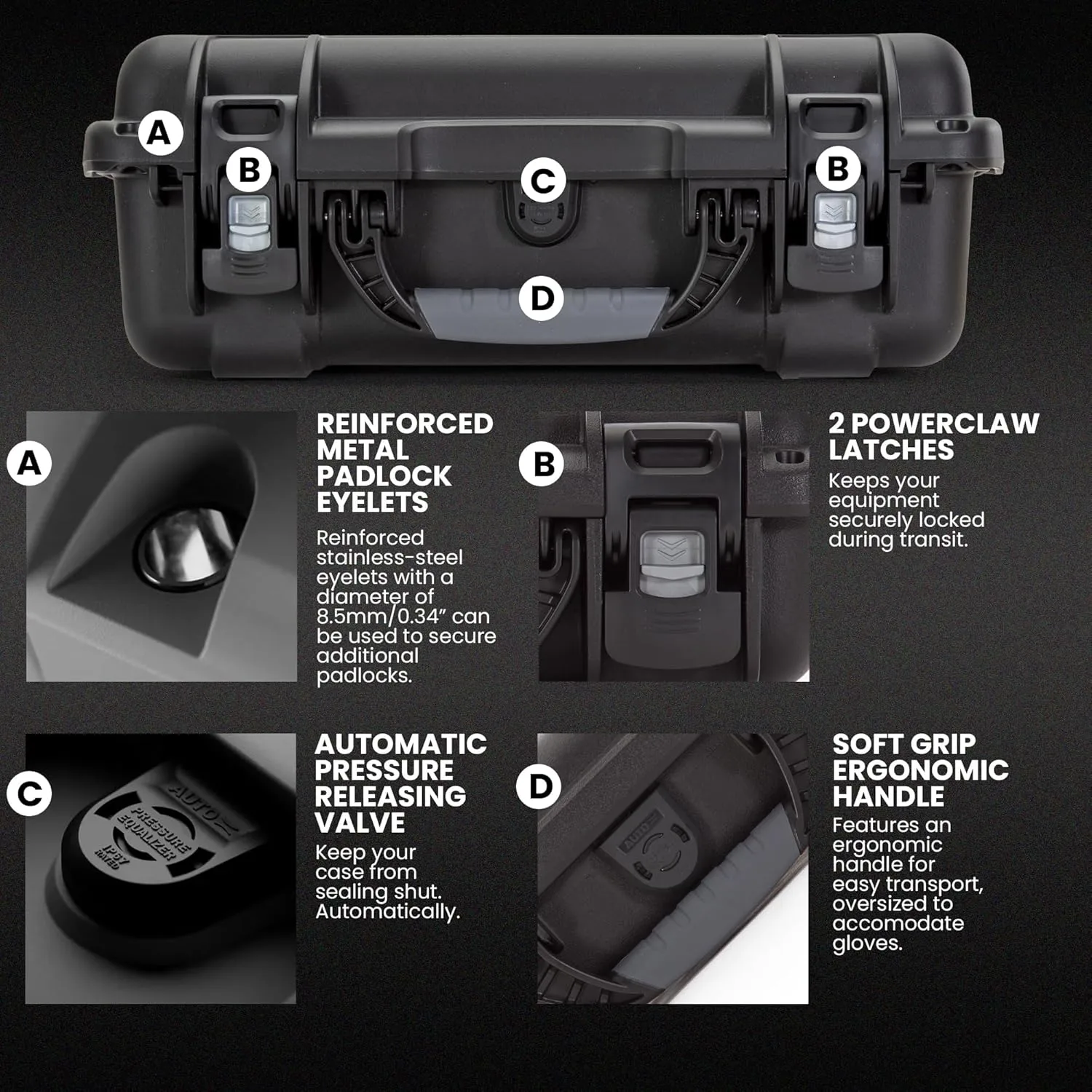 NANUK 925 Hard Case with Custom Foam Insert for 4 UP Pistols