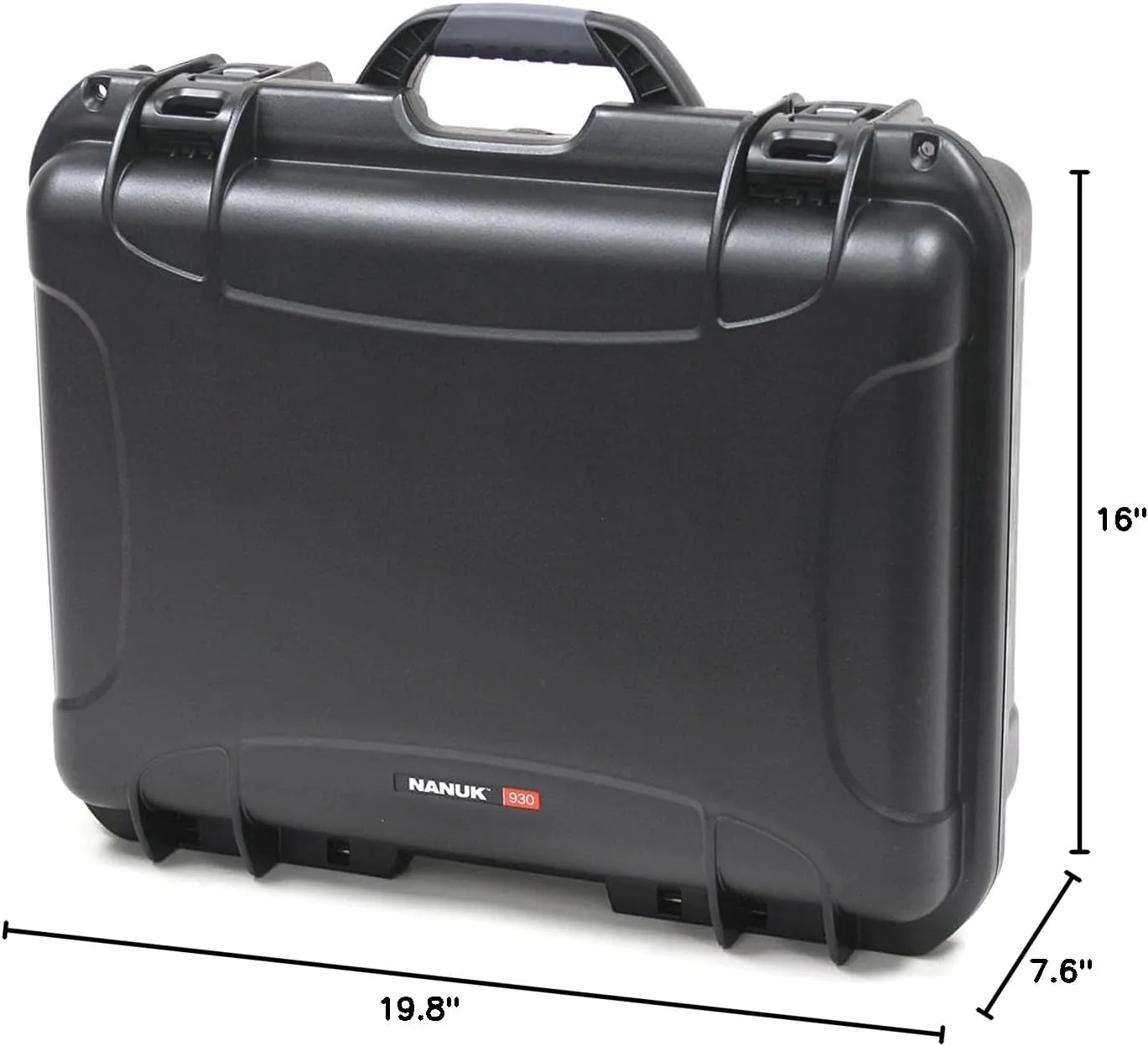 NANUK Large Series 930 Lightweight NK-7 Resin Waterproof Case with Cubed Foam, Black Black Cubed Foam