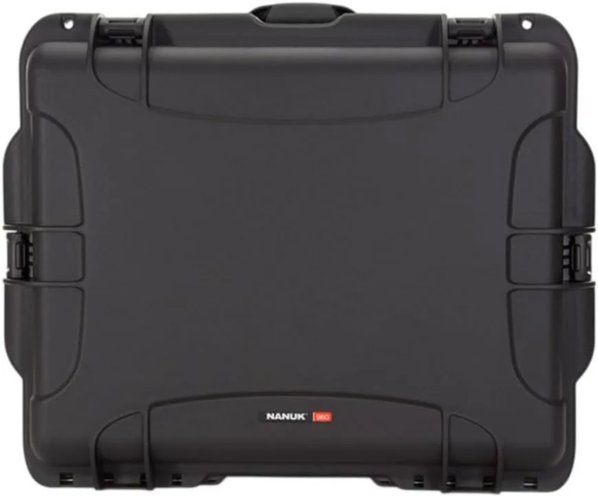 NANUK Wheeled Series 960 Lightweight NK-7 Resin Waterproof Protective Rolling Case with Foam, Black Case Cubed Foam Black