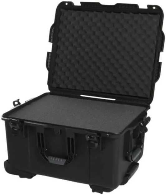 NANUK Wheeled Series 960 Lightweight NK-7 Resin Waterproof Protective Rolling Case with Foam, Black Case Cubed Foam Black