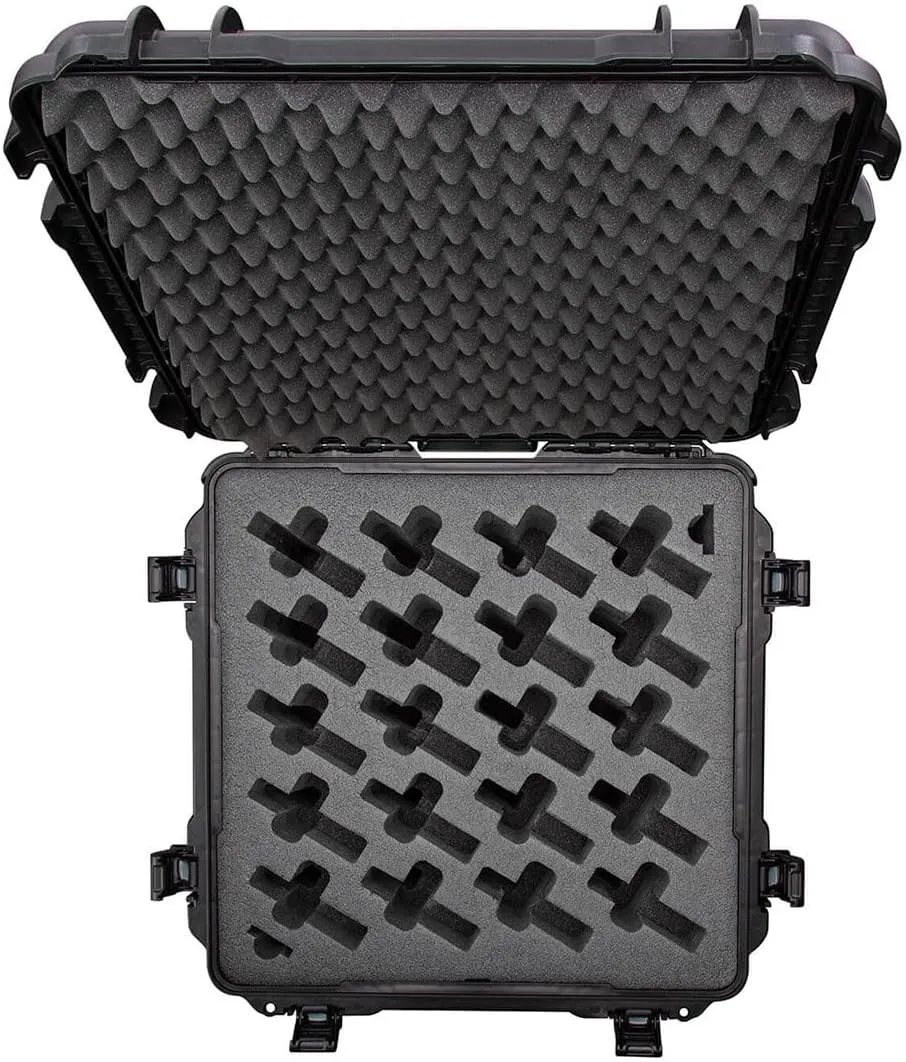 NANUK 968 Wheeled Waterproof Hard Case with Foam Insert for 20 Up Pistol, Black
