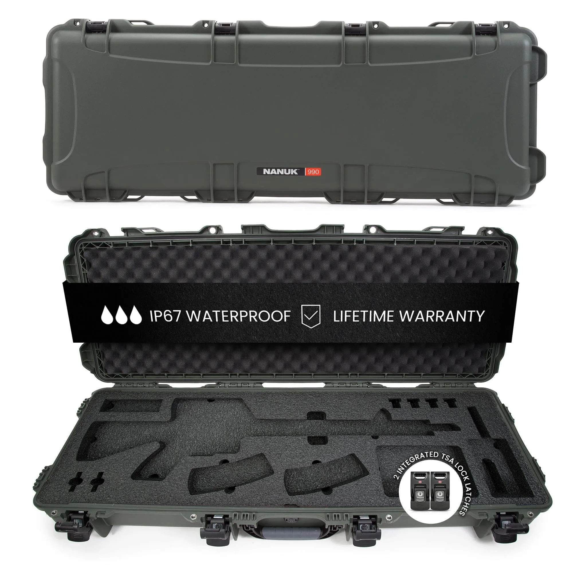 NANUK 985/990 Hard Case with Wheels & Custom Foam Insert